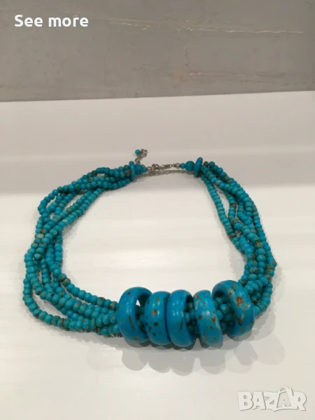 Ефектно колие в тюркоаз цвят, снимка 1