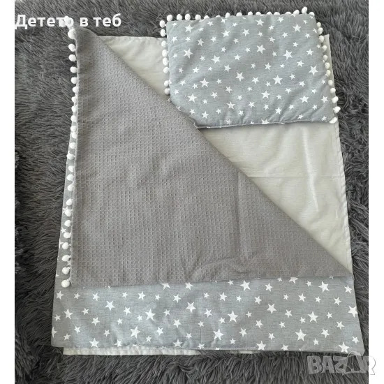 Летен комплект за количка против изпотяване с капитон и памук, сив, снимка 1