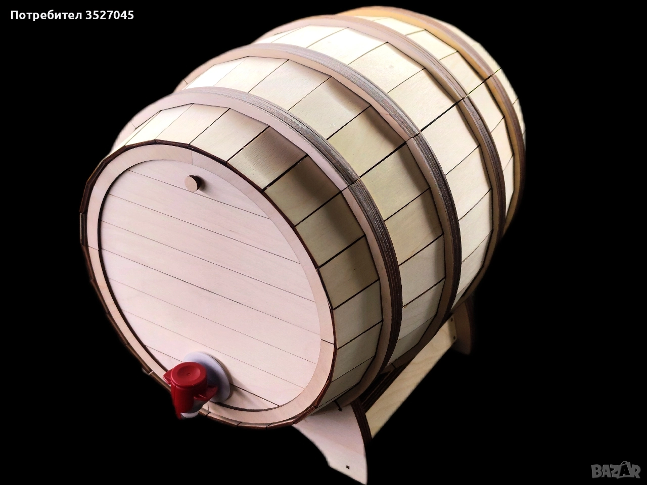 Дървена бъчва за bag-in-box, снимка 1