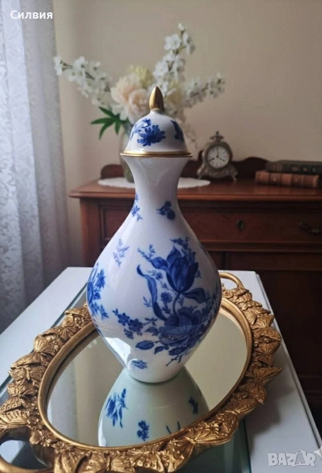 Порцеланова Ваза с капак , снимка 1