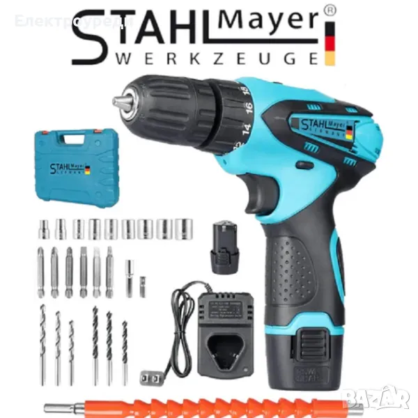 Акумулаторен Двускоростен Винтоверт STAHL MAYER 24V + Накрайници, снимка 1