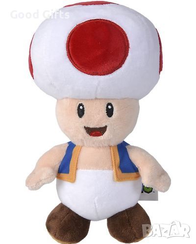 Плюшена играчка Super Mario - Гъба, 20 cm, Червен, снимка 1