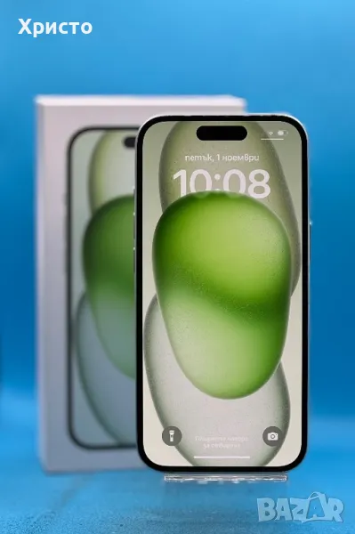 ГАРАНЦИОНЕН!!! Apple iPhone 15, 128GB, 5G, Green, снимка 1