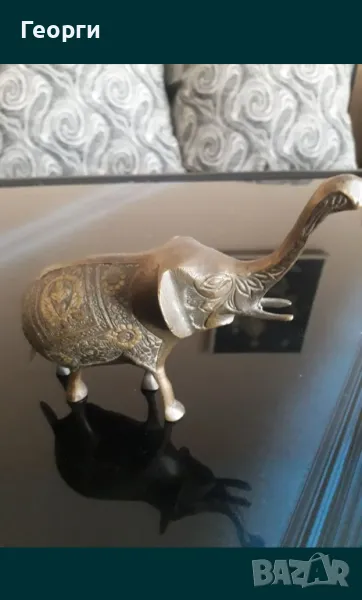 Красив бронзов слон-2, снимка 1