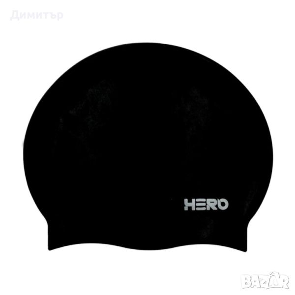 HERO Черна силиконова шапка за плуване, снимка 1