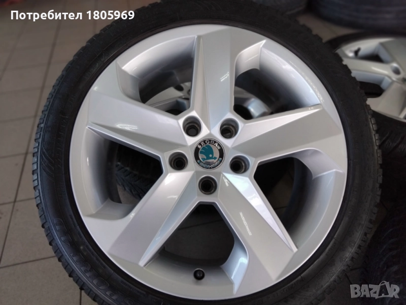 4бр. ал. джанти Skoda (оригинални) 5x112 , 7,5x17 , ET51 , централен отвор 57,1мм, снимка 1