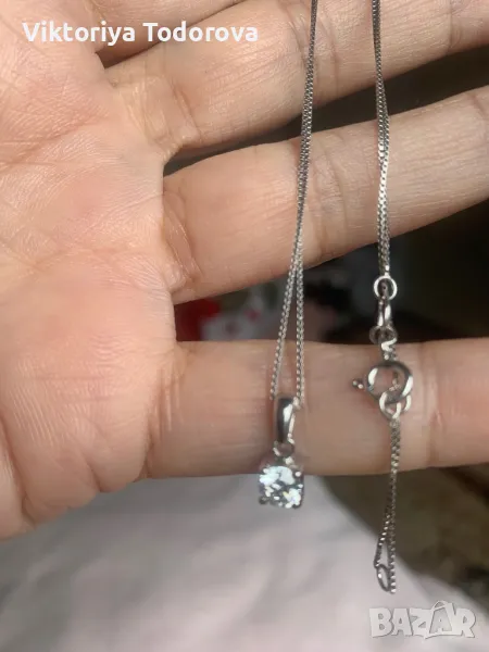 Ново колие с ест.диамант-0,50к-СУПЕР ОФЕРТА-НА ПОЛОВИН ЦЕНА-ДО КОЛЕДА, снимка 1