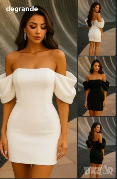 Дамска рокля с паднали ръкави, снимка 1