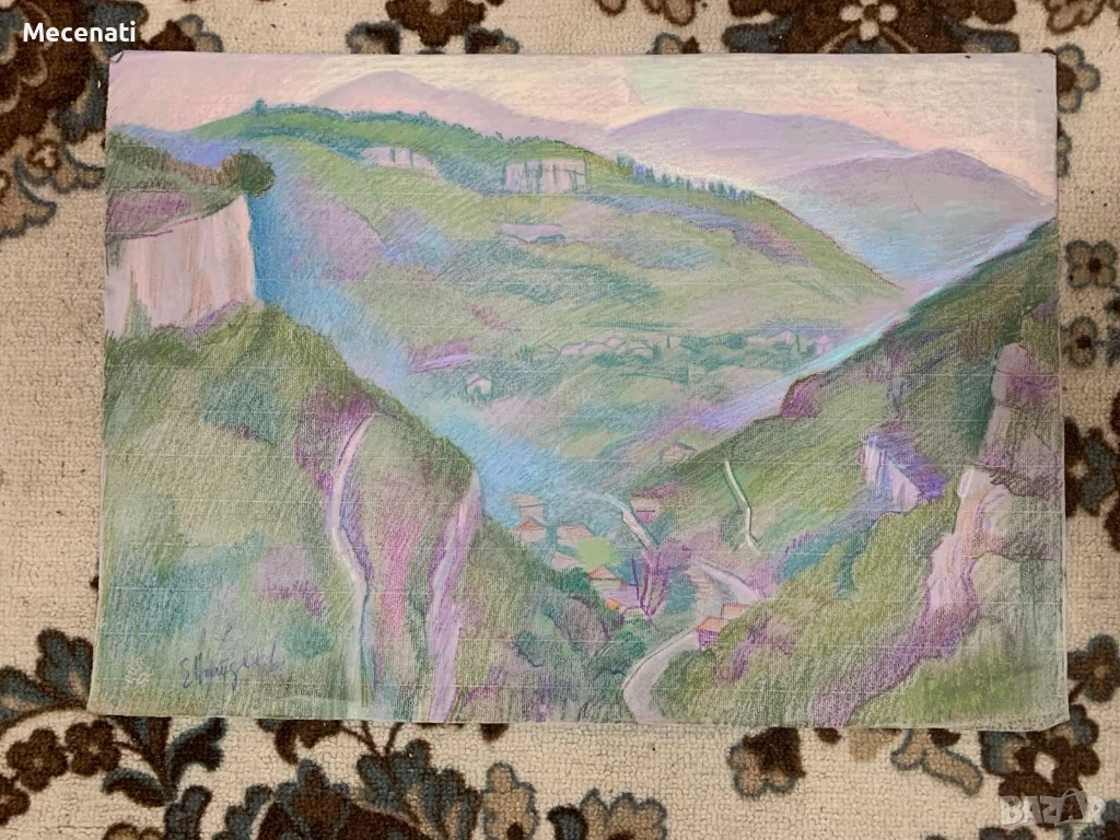 ЕЛКА НАЙДЕНОВА градски пейзаж – Пастел , снимка 1