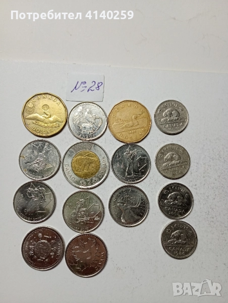 КАНАДА МОНЕТИ ЛОТ 2 долара 2016 г 1 долар 2014 г , снимка 1