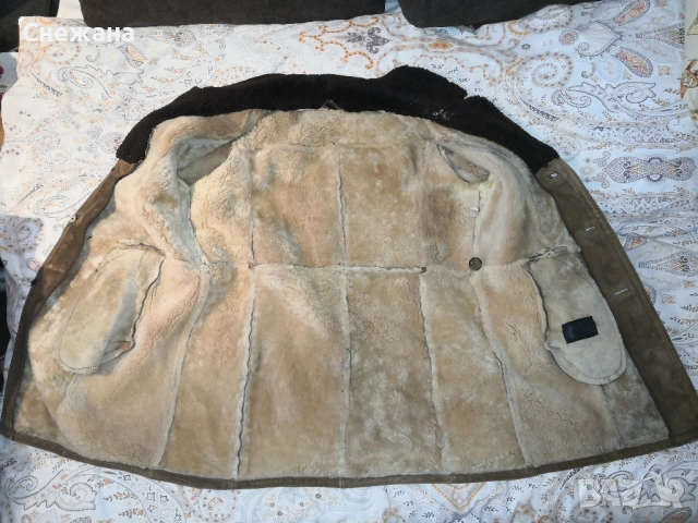 мъжки кожух овча кожа - изключително топъл и в най-студените дни, снимка 3 - Палта - 53084378