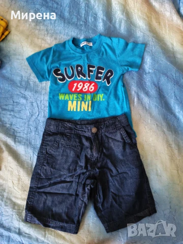 Комплект от тениска и къси панталони, размер 122-128 см