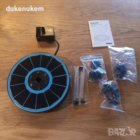 Соларен фонтан за градина, 3.5W, 8 дюзи, LED осветление, снимка 6 - Градински мебели, декорация  - 52488745