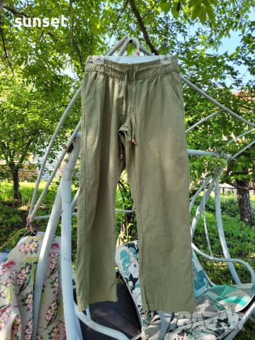 масленозелен панталон,летен- 38 размер, снимка 3 - Панталони - 45491777