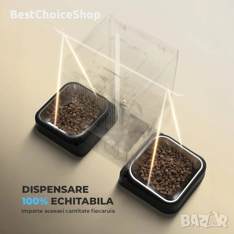 Автоматична хранилка за котки и кучета Oneisall 5L с 2 купи, гласов рекордер, автоматичен дозатор, снимка 13 - За котки - 53842370