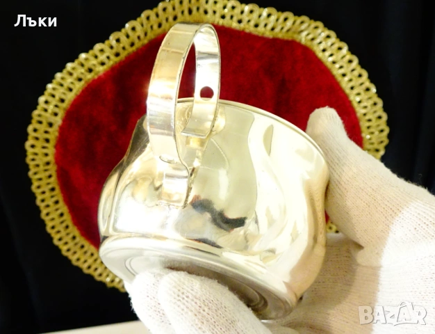 Посребрена чаша за кафе Art Nouveau. , снимка 6 - Антикварни и старинни предмети - 54071179