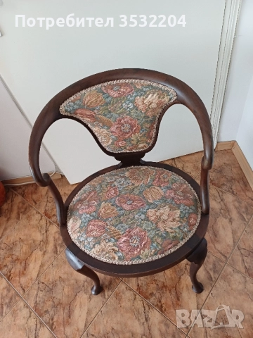 Стар английски стол, снимка 7 - Антикварни и старинни предмети - 52133507