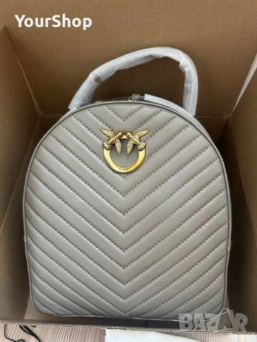 Чисто нова раница PINKO в сив цвят, снимка 3 - Раници - 54059281