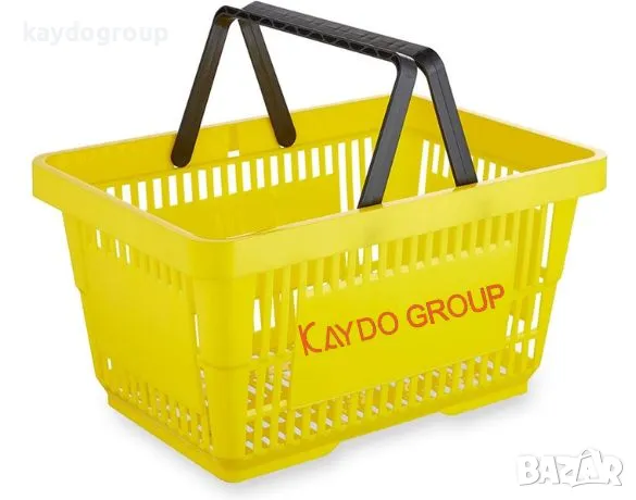 ПРОМО!!!Пластмасова кошница за пазаруване - жълта 22л, търговско оборудване!