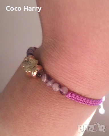 Комплект гривни с розов кварц и аметист, снимка 2 - Подаръци за жени - 53657647