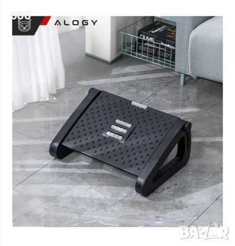 Ергономична поставка за бюро, Alogy, 6 регулируеми височини, масаж, черна, 42x31x19см, снимка 6 - Други стоки за дома - 53520370