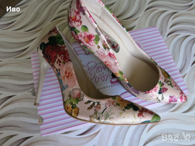 Продавам дамски обувки на цветя, снимка 3 - Дамски обувки на ток - 46400399
