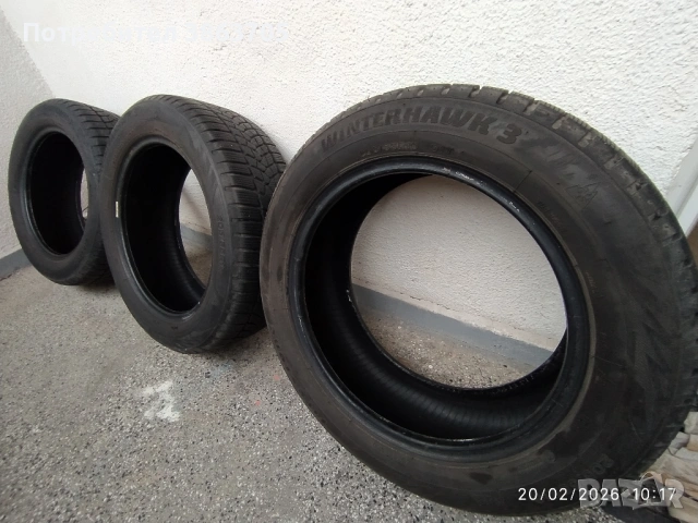 Продавам 3 бр. ЗИМНИ гуми 205/55R16 FIRESTONE WINTERHAWK 3, снимка 3 - Гуми и джанти - 53558899