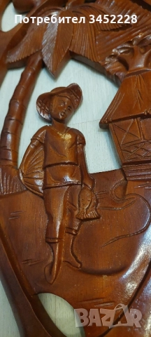 дърворезба пано за ценители 56см , снимка 6 - Пана - 52297813