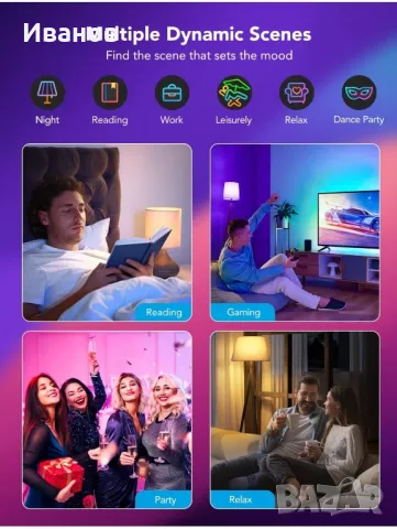 2бр.Смарт крушка Govee E27, RGB, LED, Wi-Fi,Bluetooth , снимка 3 - Крушки - 49340697