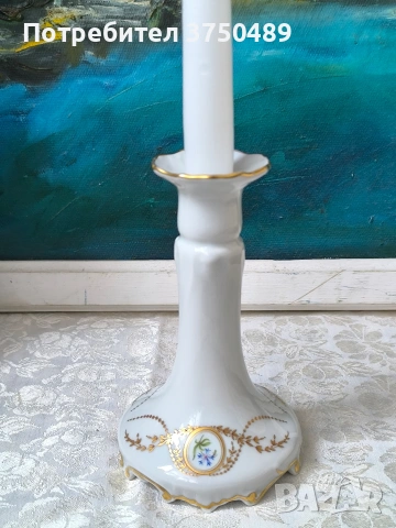 Красив и изящен свещник Limoges -Франция, снимка 4 - Антикварни и старинни предмети - 53888366