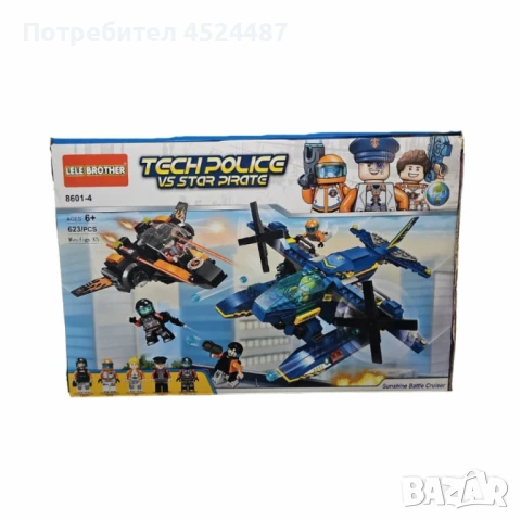Конструктор "Tech Police vs Star Pirate" 5 броя фигурки – 623 части, 6+ 8601-4, снимка 4 - Конструктори - 51370226