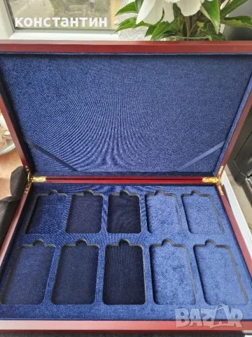 луксозна дървена кутия за монети