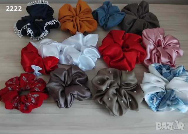 Скрънчи ластик за коса , снимка 2 - Аксесоари за коса - 51249364