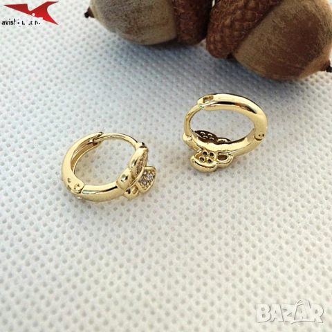 Обеци с 14К златно покритие 2141839, снимка 3 - Обеци - 52747341