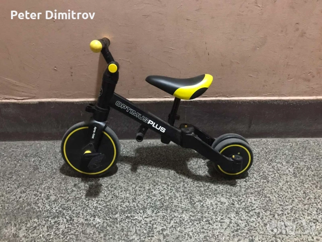 Детско колело 3 в 1 Milly Mally - Optimus, жълто, снимка 6 - Велосипеди - 54053614