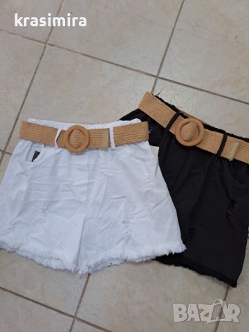 Къси панталонки в бяло и черно , снимка 2 - Къси панталони и бермуди - 46448486