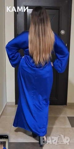 Турско син цвят рокля М и Л размер, снимка 3 - Рокли - 54014117