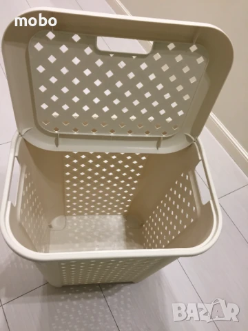 Кош за пране с капак от пластмаса – Arianna, чисто нов, цвят бежов., снимка 3 - Други - 50820418