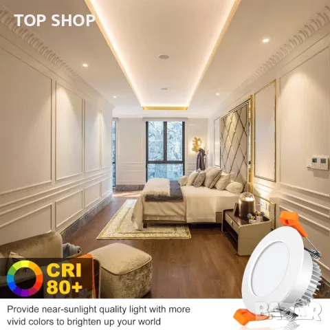 LEDLightsWorld 5 см LED вградено осветление, димируема таванна лампа, 3W, 3000K, CRI80, 6 броя, снимка 4 - Лед осветление - 49866374