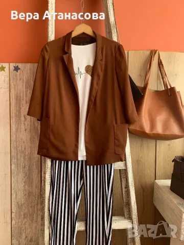 🤎👜🧡 Zara👟 блейзър/сако в кафяв цвят💄, снимка 1 - Сака - 49480865