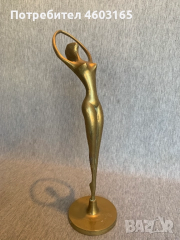 стара   бронзова фигура  статуетка  на балерина, снимка 1