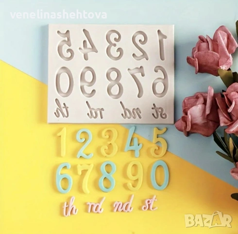 Цифри 0-9 st силиконов молд форма гипс смола фондан за декорация на торта мъфини , снимка 2 - Форми - 53117943