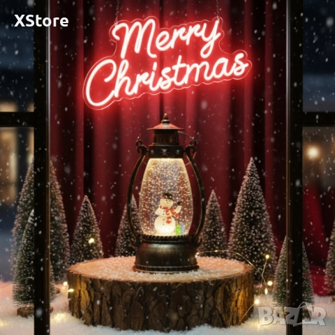 Ретро LED коледен фенер с падащ сняг – магическа светлина и празничен уют, снимка 5 - Декорация за дома - 52437345