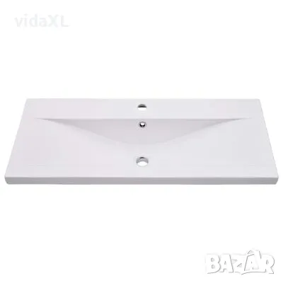 vidaXL Мивка за вграждане, 91x39,5x18,5 см, керамична, бяла(SKU:145063), снимка 4 - Мивки - 48184738