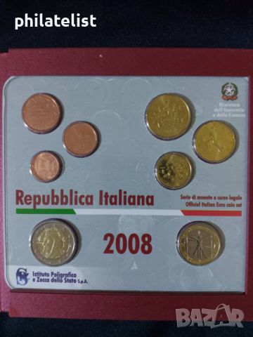Италия 2008 - Комплектен банков евро сет от 1 цент до 2 евро, снимка 2 - Нумизматика и бонистика - 46772287