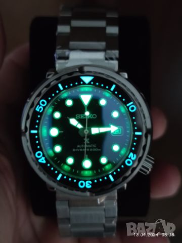Часовник Seiko Tuna Mod - Черен, снимка 6 - Мъжки - 45541290