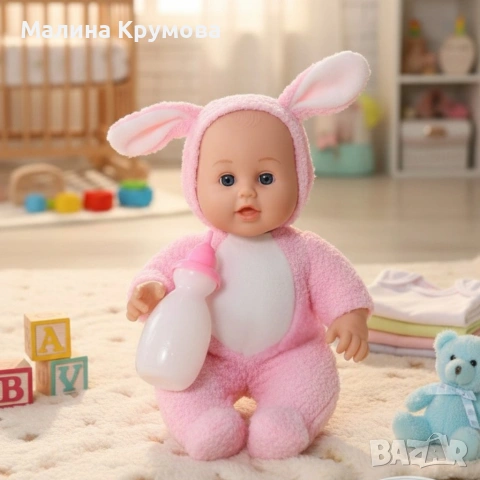 Интерактивна кукла бебе с костюм на животно – говори, смее се и плаче (30 см), снимка 7 - Кукли - 53171978