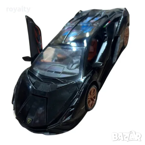 Метална количка 1:24 с реалистични светлини, звуци и дим, снимка 9 - Коли, камиони, мотори, писти - 49317646