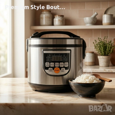 Оризоварка Cheffinger CF-RC5.0, 5L, 900W – XXL капацитет, таймер, инокс капак, снимка 4 - Други стоки за дома - 53990836