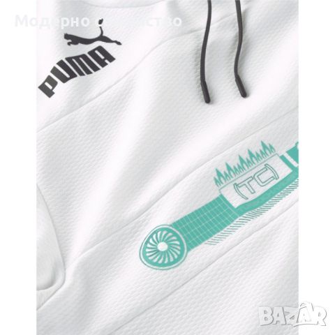 Мъжко спортно горнище puma x mercedes amg petronas f1 team hamilton russell hoodie white, снимка 3 - Суичъри - 46789059